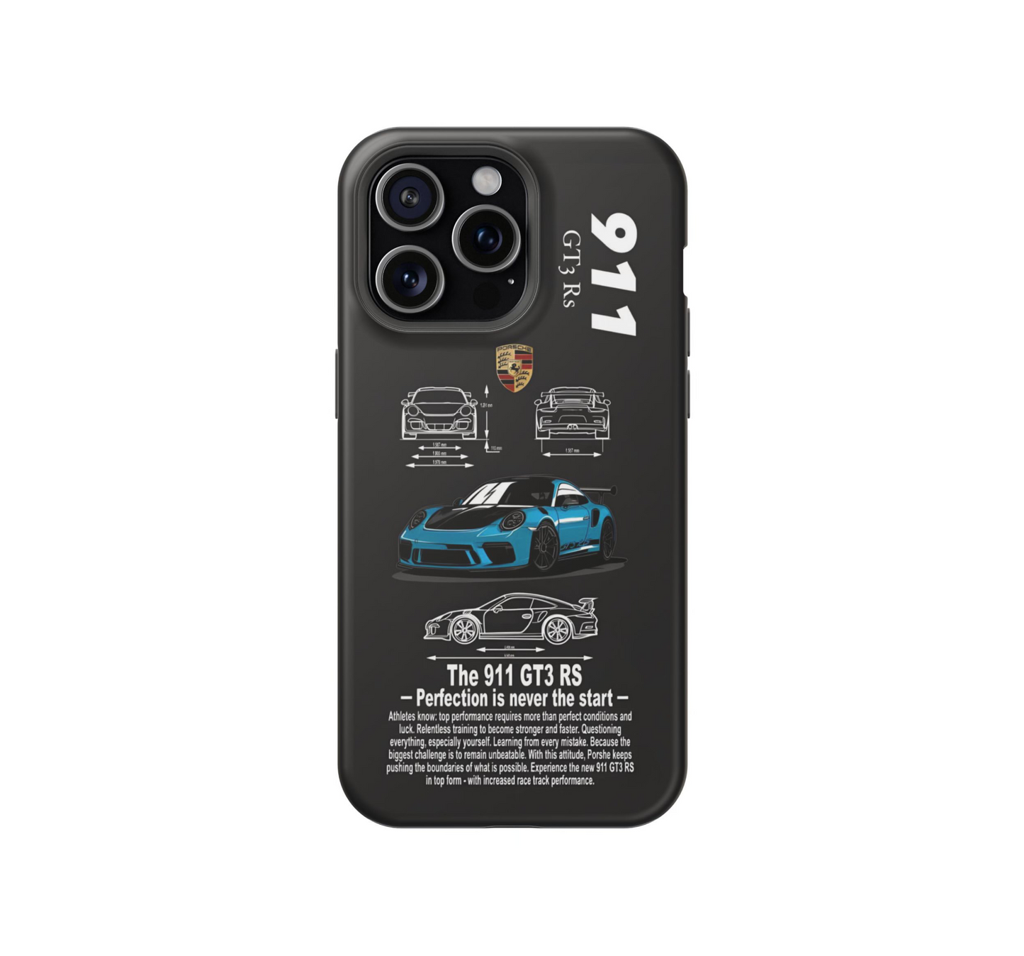 Porsche 911 GT3 RS β Blueprint Drip πβ¨ Phone Case