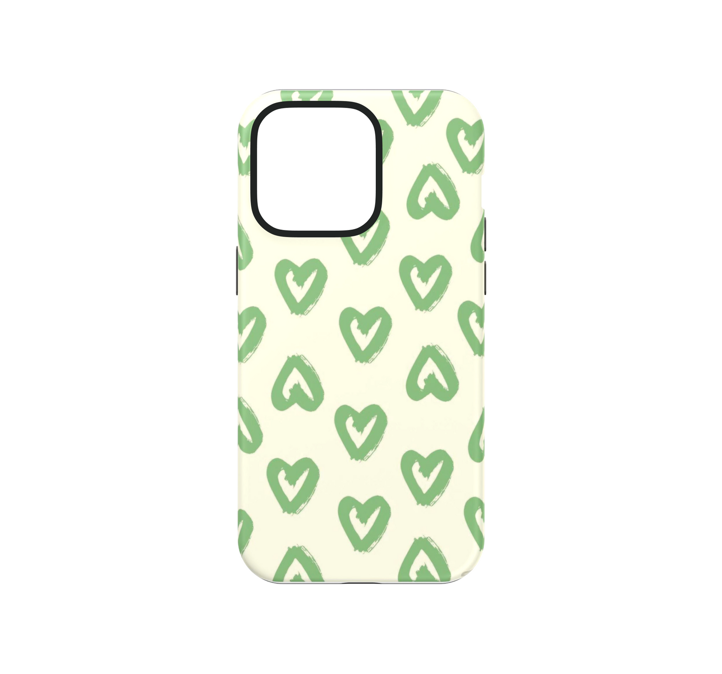 Brush Green Hearts Phone Case
