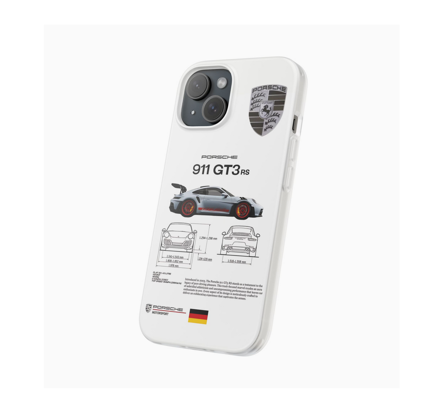 Porsche 911 GT3 RS Blueprint Phone Case
