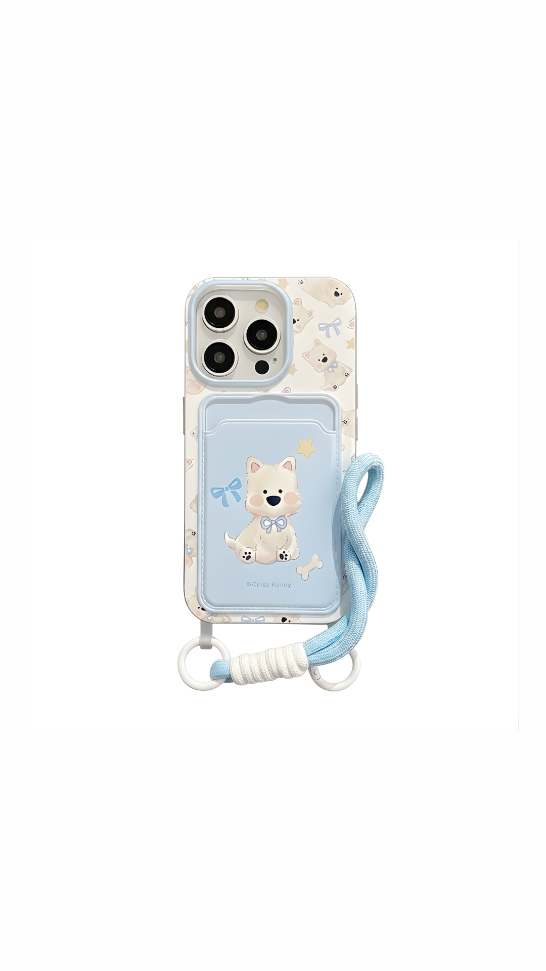 🐶 Ocean Pup – iPhone Case with Pocket & Rope Charm