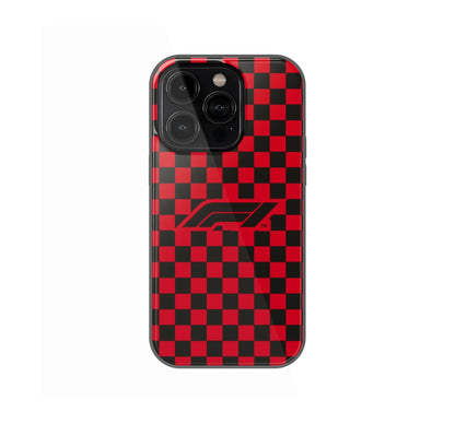 🏁 Red & Black Checkerboard F1 Logo Phone Case - XO Cases
