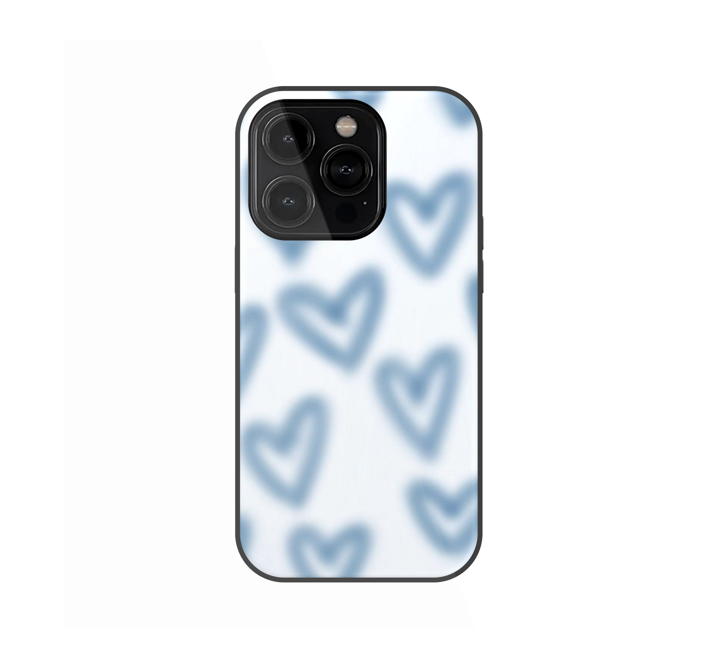 Blurry Blue Hearts Phone Case