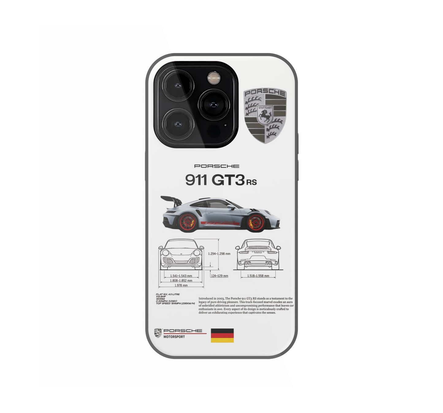Porsche 911 GT3 RS Blueprint Phone Case