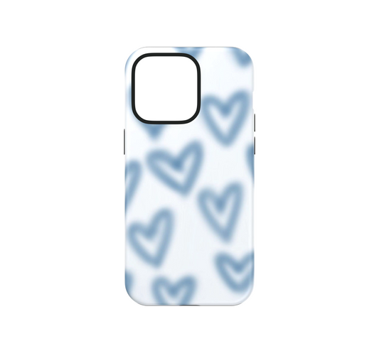 Blurry Blue Hearts Phone Case