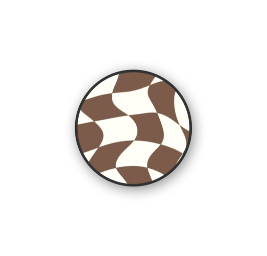 Blush Brown Checks Pop Holder