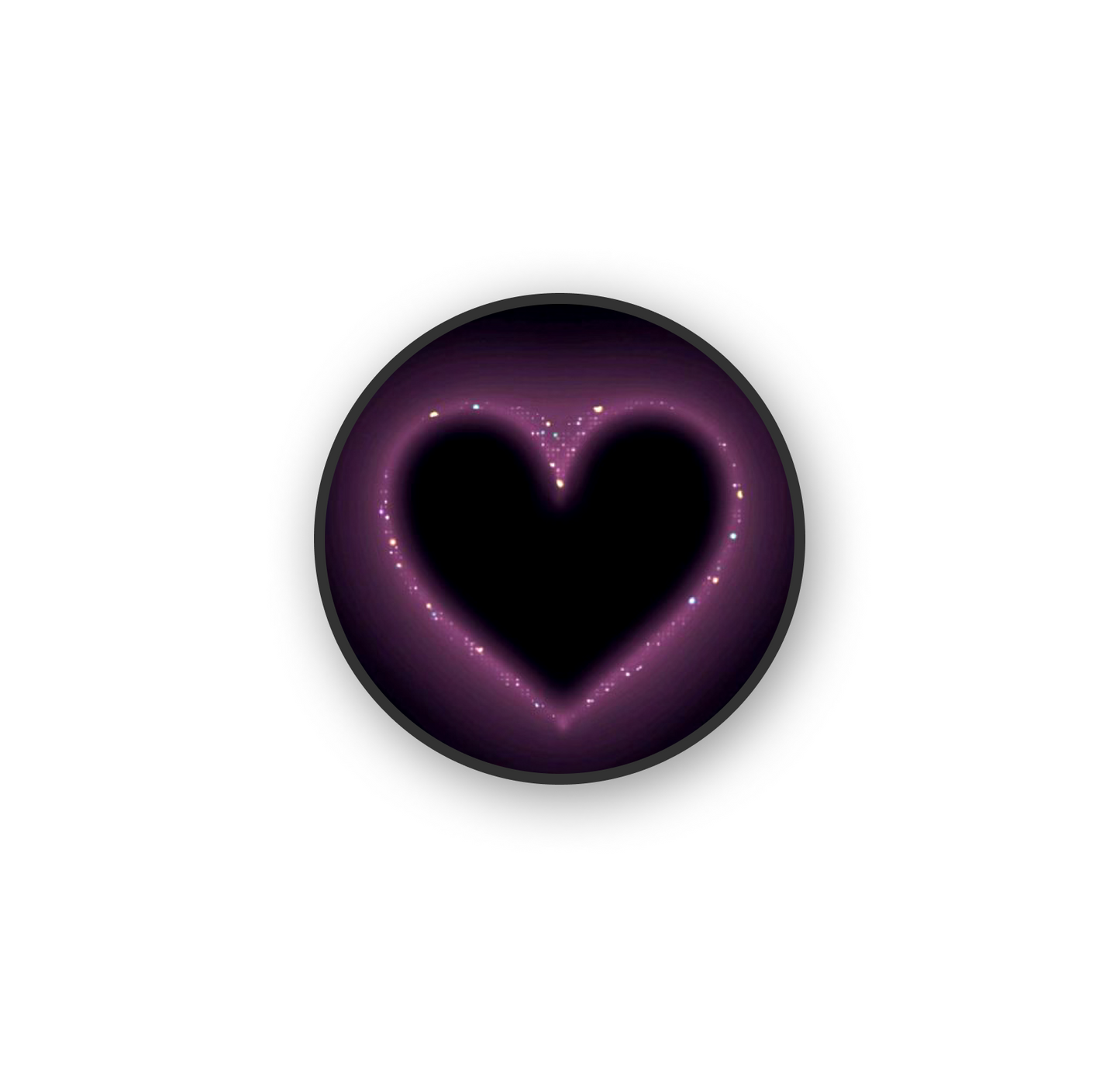 Black Glitter Heart Pop Holder