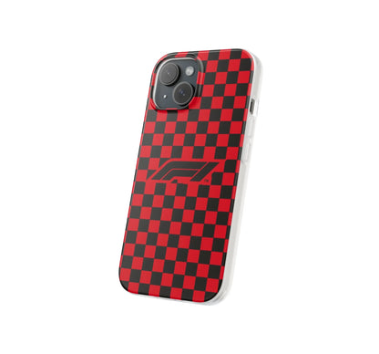 🏁 Red & Black Checkerboard F1 Logo Phone Case - XO Cases