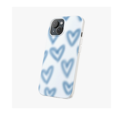 Blurry Blue Hearts Phone Case