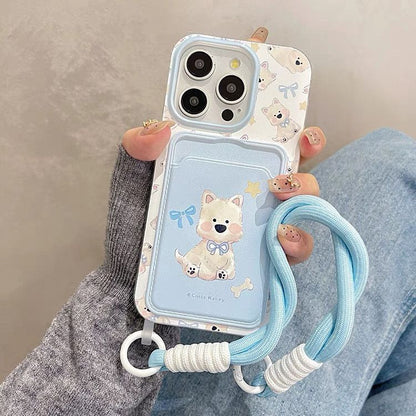 🐶 Ocean Pup – iPhone Case with Pocket & Rope Charm